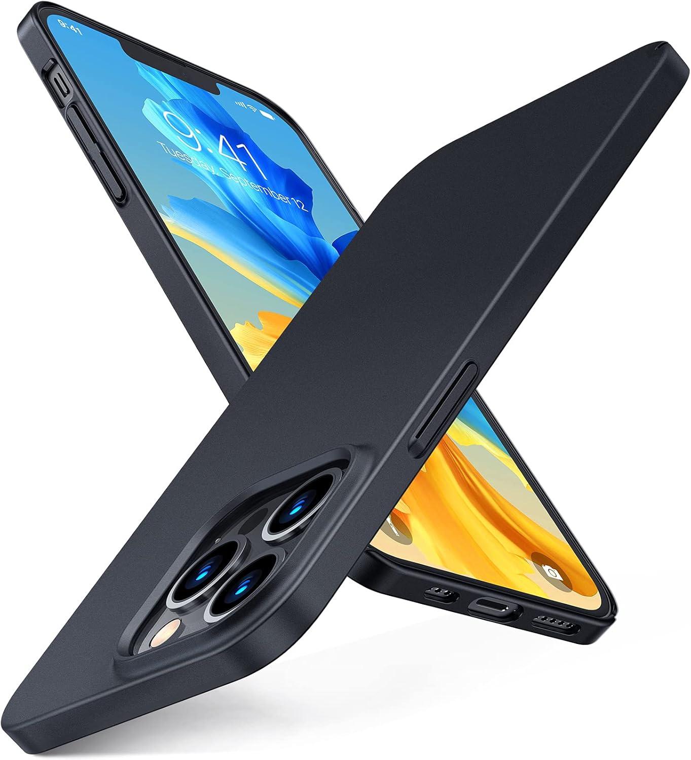 imageTORRAS Slim Fit for iPhone 12 Pro Max Case UltraThin Cover with NonSlip Grip amp No Fingerprint Hard Plastic Super Slim Phone Case for iPhone 12 Pro Max Phone Case 67 inch Space BlackBlack