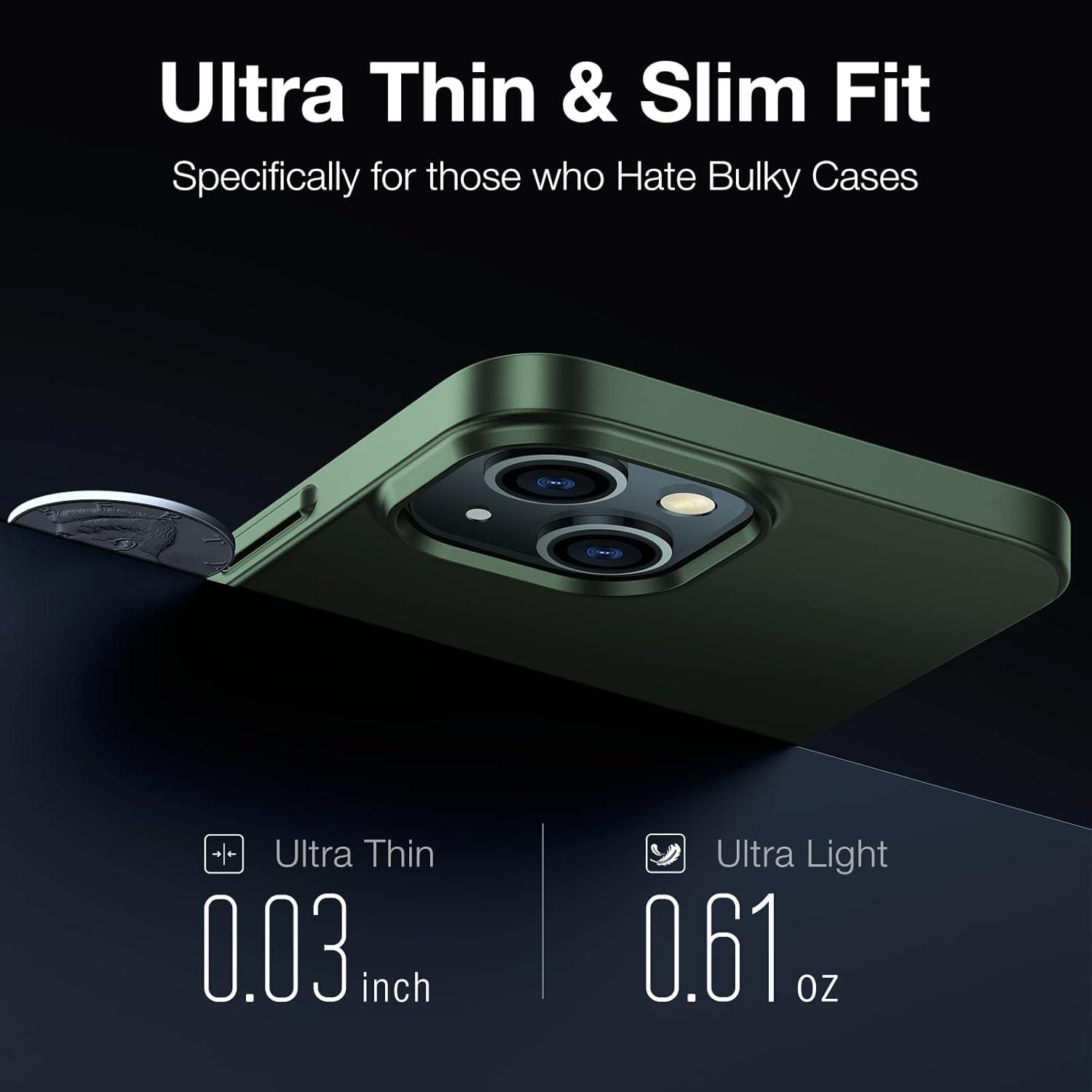 imageTORRAS Slim Fit for iPhone 12 Pro Max Case UltraThin Cover with NonSlip Grip amp No Fingerprint Hard Plastic Super Slim Phone Case for iPhone 12 Pro Max Phone Case 67 inch Space BlackGreen