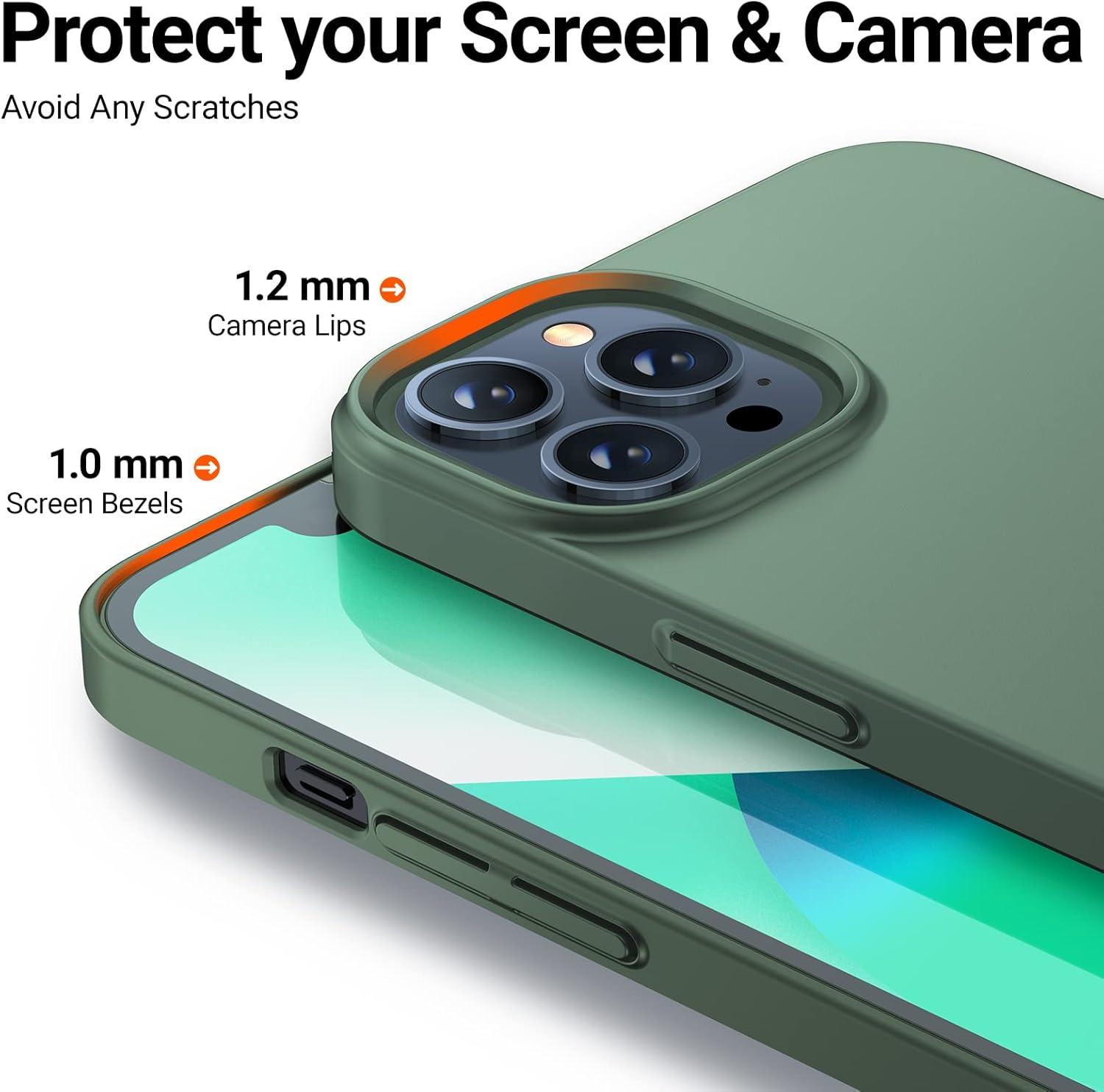 imageTORRAS Slim Fit for iPhone 12 Pro Max Case UltraThin Cover with NonSlip Grip amp No Fingerprint Hard Plastic Super Slim Phone Case for iPhone 12 Pro Max Phone Case 67 inch Space BlackGreen