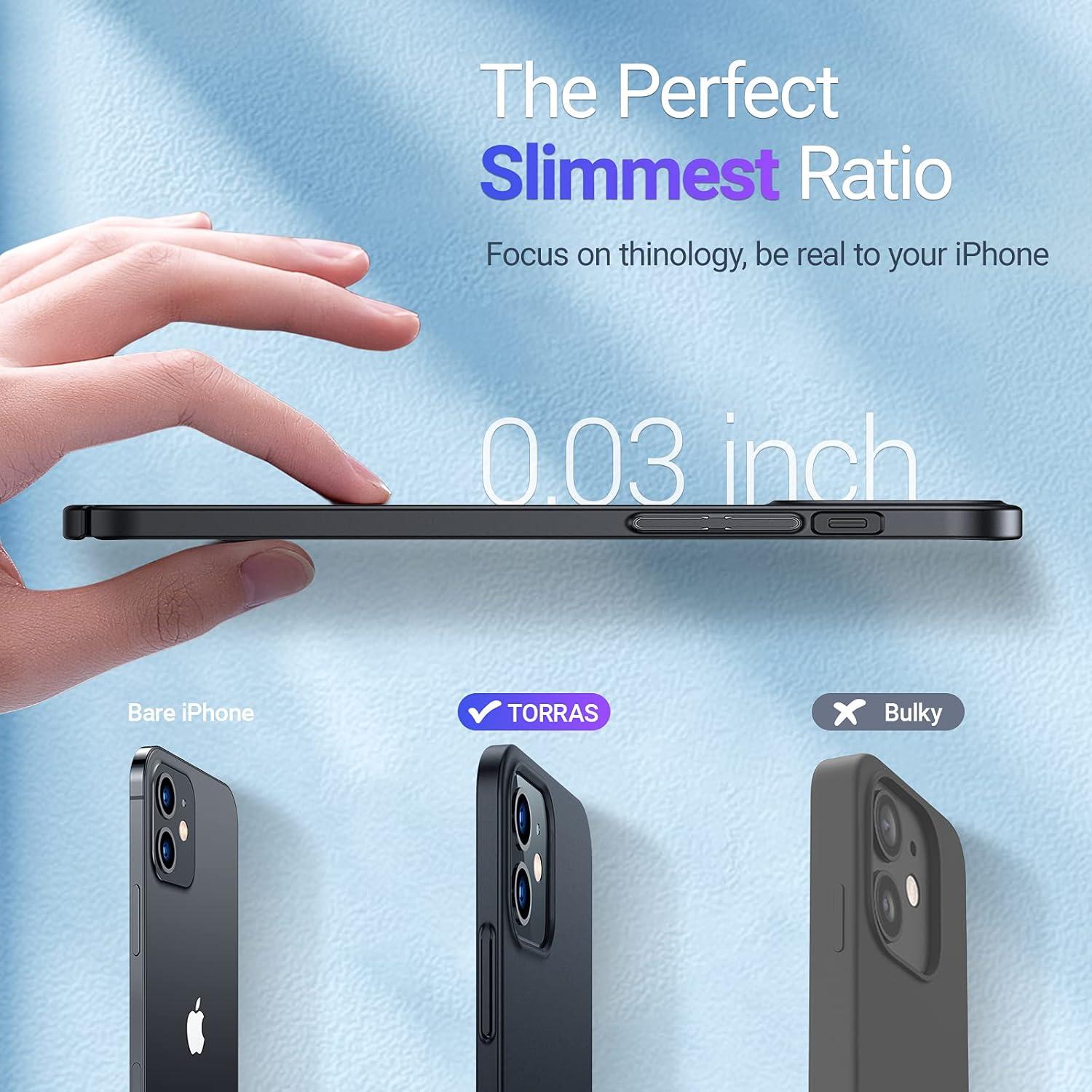 imageTORRAS Slim Fit for iPhone 12 Pro Max Case UltraThin Cover with NonSlip Grip amp No Fingerprint Hard Plastic Super Slim Phone Case for iPhone 12 Pro Max Phone Case 67 inch Space BlackBlack