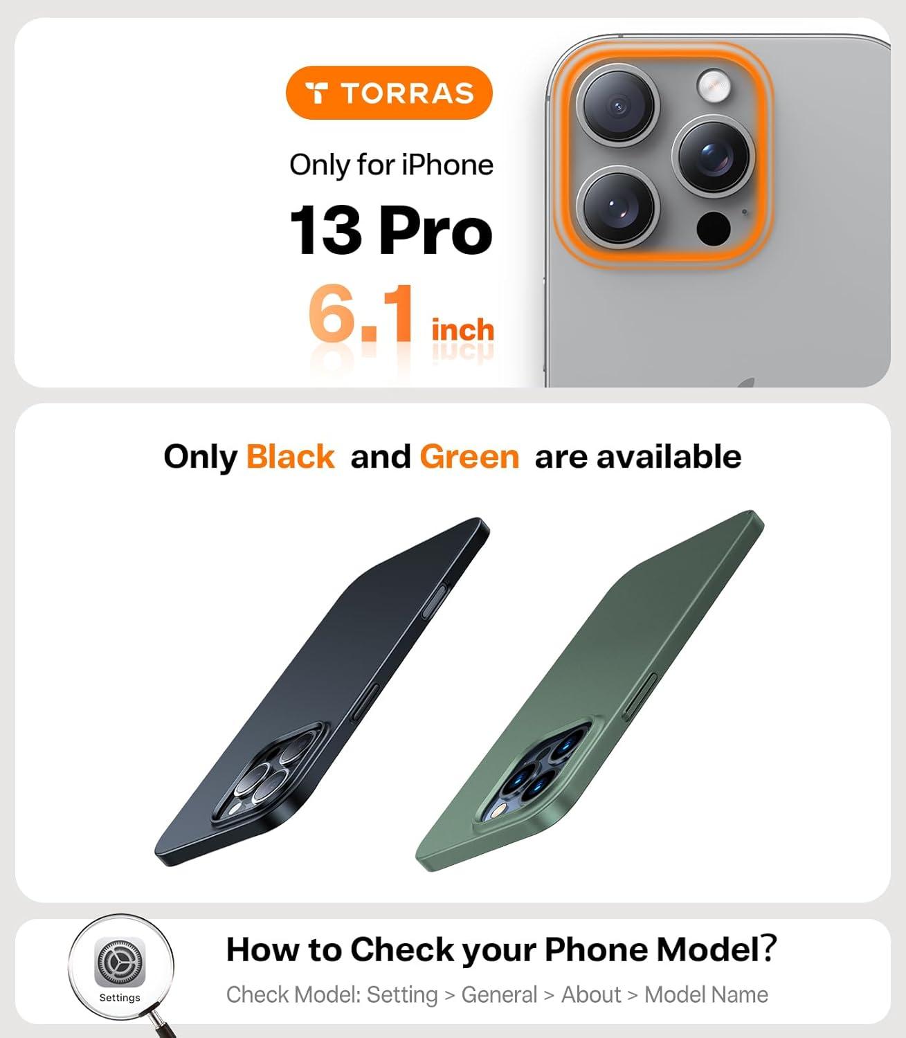 imageTORRAS Slim Fit for iPhone 16 Pro Max Case Clear Ultra Thin Phone Case for iPhone 16 Pro Max Non Yellowing AntiScratch Hard Plastics Lightweight iPhone 16 Pro Max Phone Case 69 ClearBlack