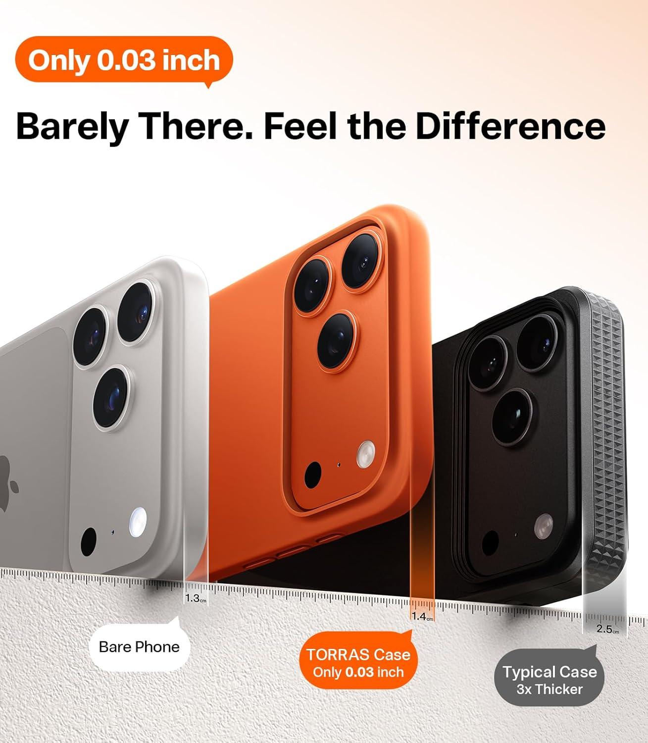 imageTORRAS Slim Fit for iPhone 17 Pro Max Case Ultra Thin 17 Pro Max Case Lightweight Matte AntiScratch Hard PC Cover Phone Case for iPhone 17 Pro Max 69 inch ClearCosmic Orange