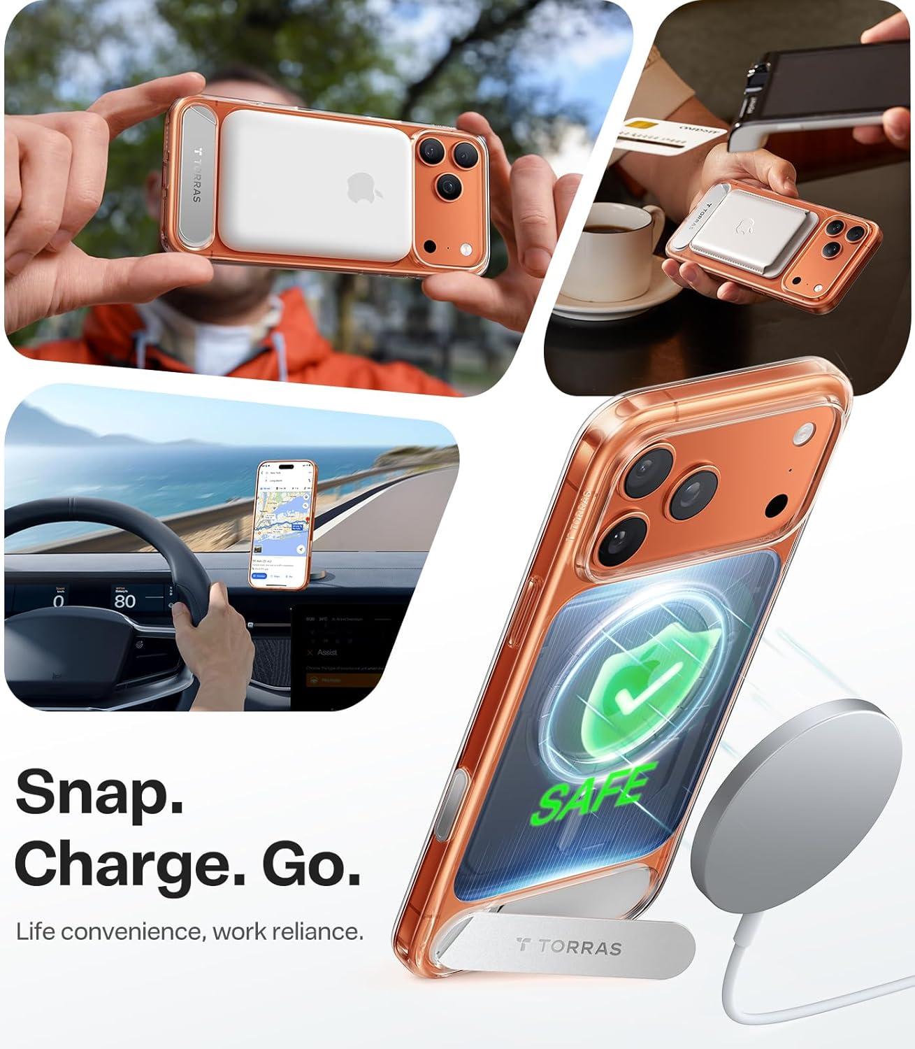 imageTORRAS Strong Magnetic amp Seamless Stand for iPhone 16 Pro Case 18N Mighty Magnetic 12FT MilGrade Drop Tested Fit for MagSafe Kickstand Protective Slim Phone Case for iPhone 16 Pro 63 BlackClear17 Pro