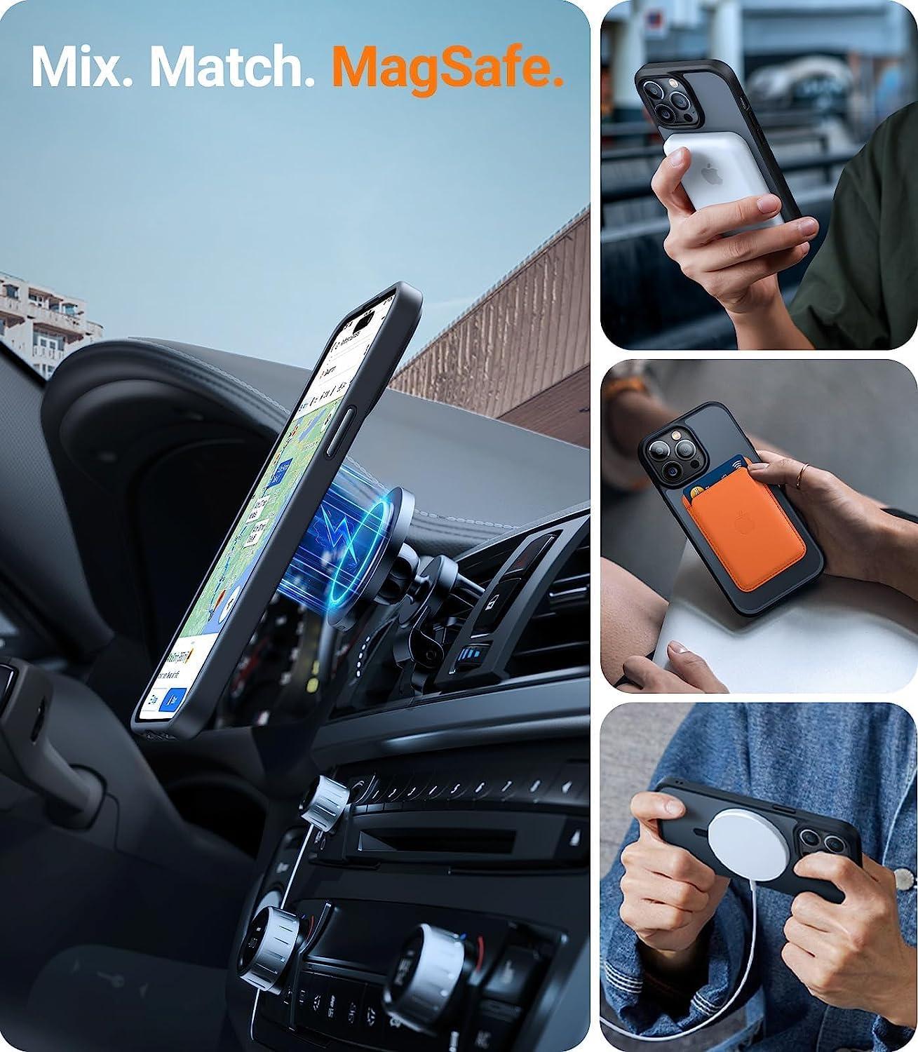 imageTORRAS Stronger Magnetic Clear for iPhone Air Case 65 Thin Fit for MagSafe Transparent amp Anti Yellowing Slim Case for iPhone 17 Air with Camera Control Button Drop Tested Diamond Clear13N Translucent Black