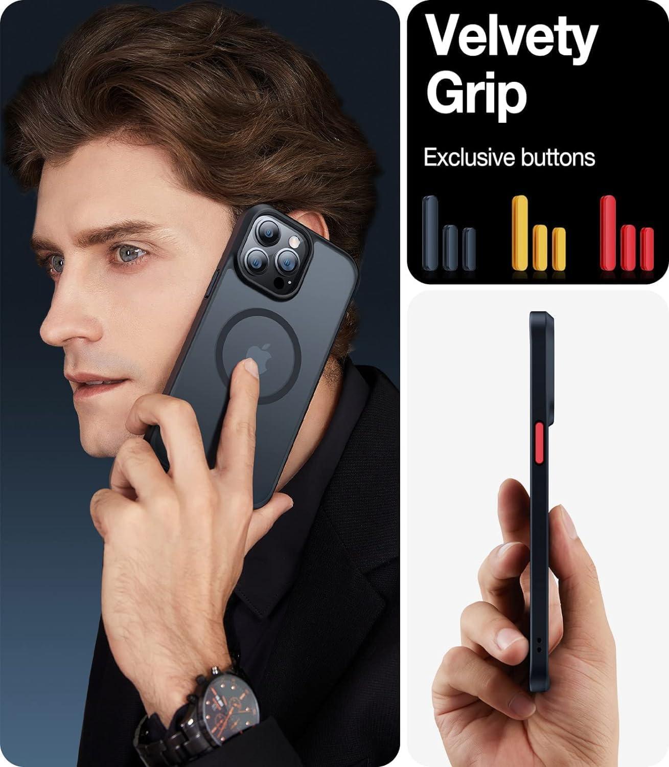 imageTORRAS Stronger Magnetic Clear for iPhone Air Case 65 Thin Fit for MagSafe Transparent amp Anti Yellowing Slim Case for iPhone 17 Air with Camera Control Button Drop Tested Diamond Clear13N Translucent Black