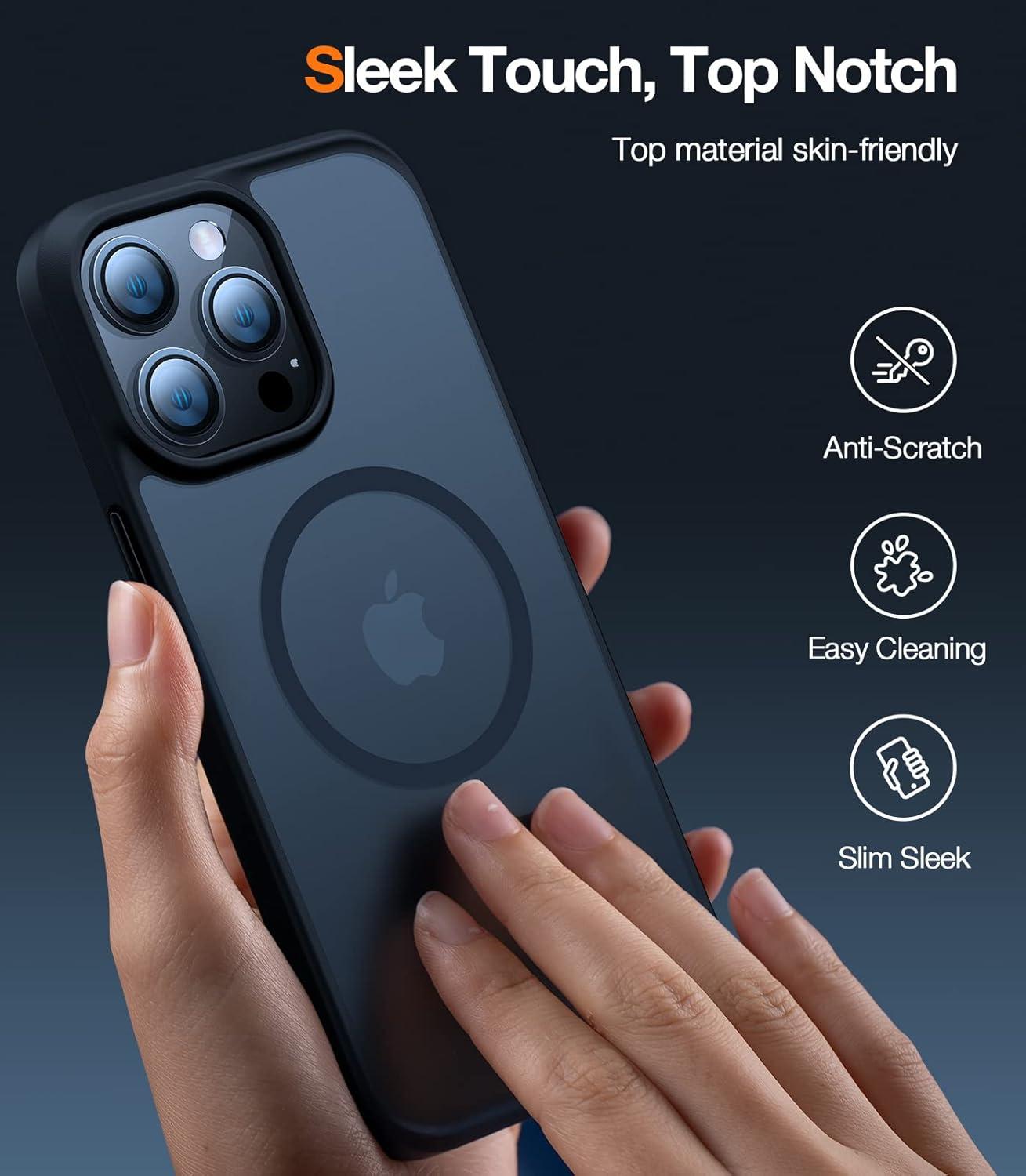 imageTORRAS Stronger Magnetic Clear for iPhone Air Case 65 Thin Fit for MagSafe Transparent amp Anti Yellowing Slim Case for iPhone 17 Air with Camera Control Button Drop Tested Diamond Clear13N Translucent Black