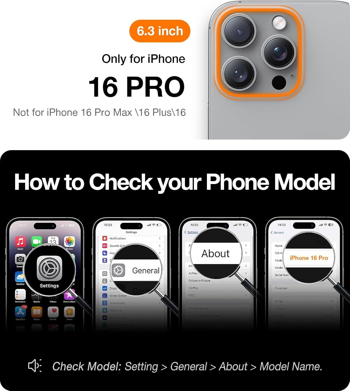 imageTORRAS Upgrade 360Rotatable Magnetic for iPhone 16 Pro Case 63 inch Fit for MagSafe 16 Pro Phone Case 16FT MilGrade Shockproof Flush Stand Ring Holder Translucent Slim Protective Ostand BlackBlack