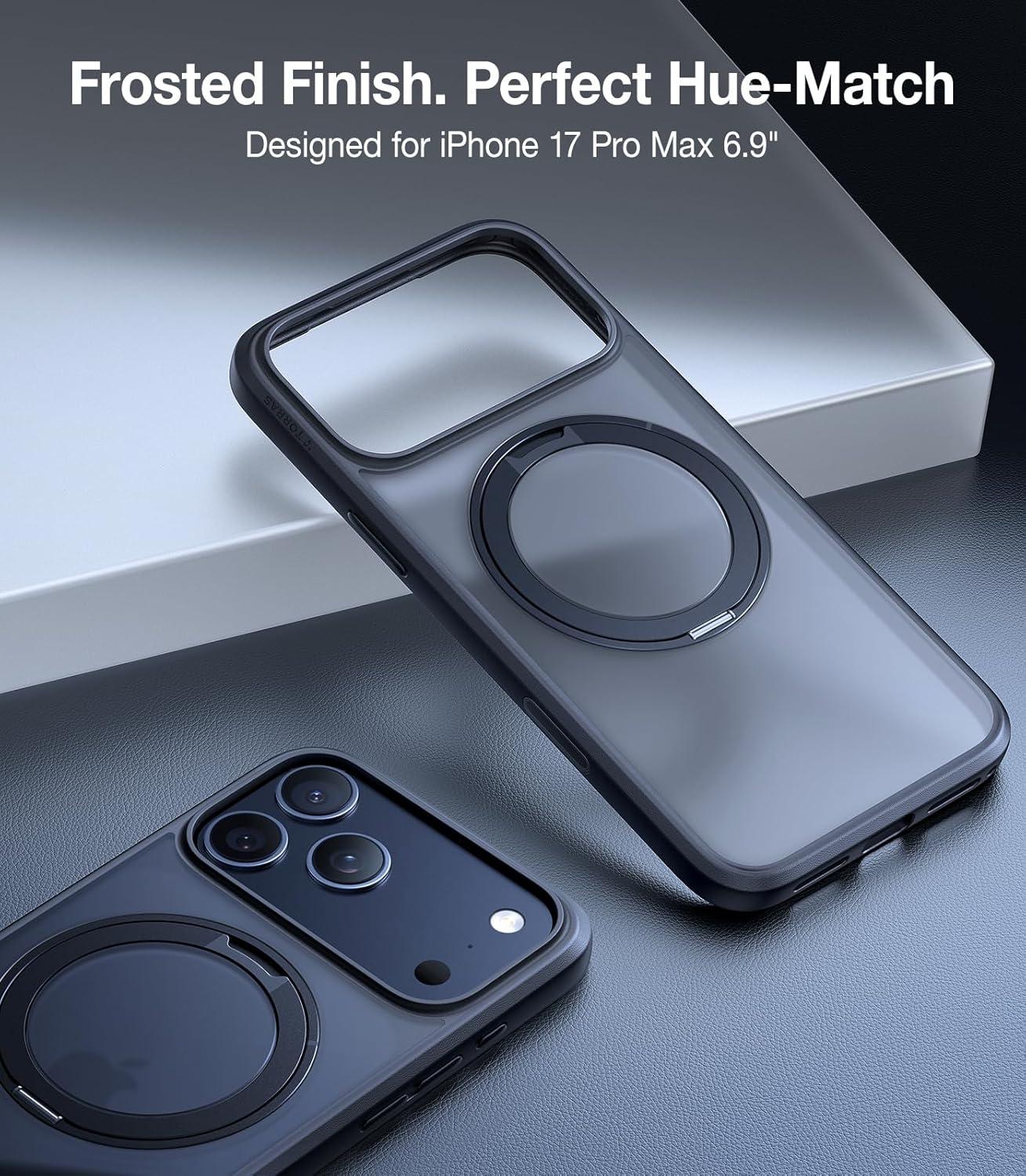 imageTORRAS Upgrade 360Rotatable Magnetic for iPhone 16 Pro Case 63 inch Fit for MagSafe 16 Pro Phone Case 16FT MilGrade Shockproof Flush Stand Ring Holder Translucent Slim Protective Ostand BlackBlack