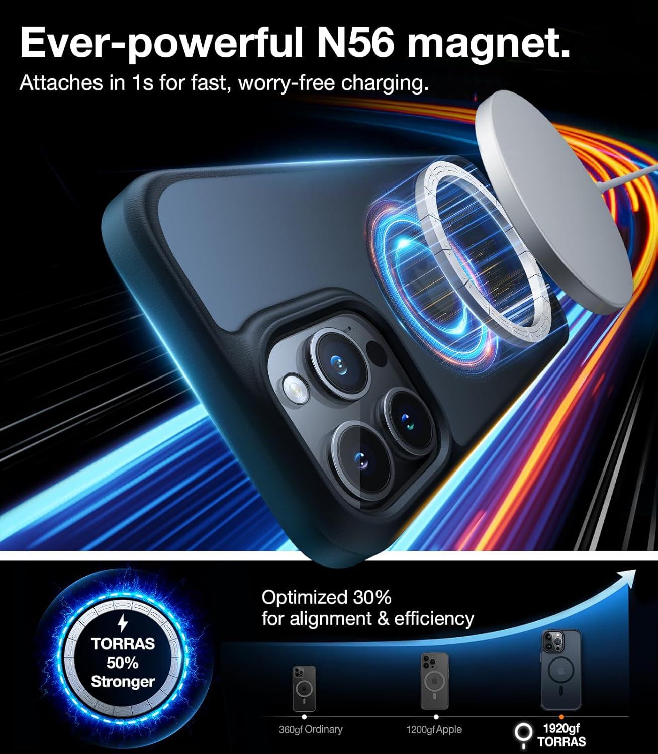 imageTORRAS for iPhone 16 Plus Case Compatible with MagSafe MilitaryGrade Drop Tested Translucent Magnetic Slim Protective Case for iPhone 16 Plus AntiFingerprint AntiScratch 63 BlackBlack