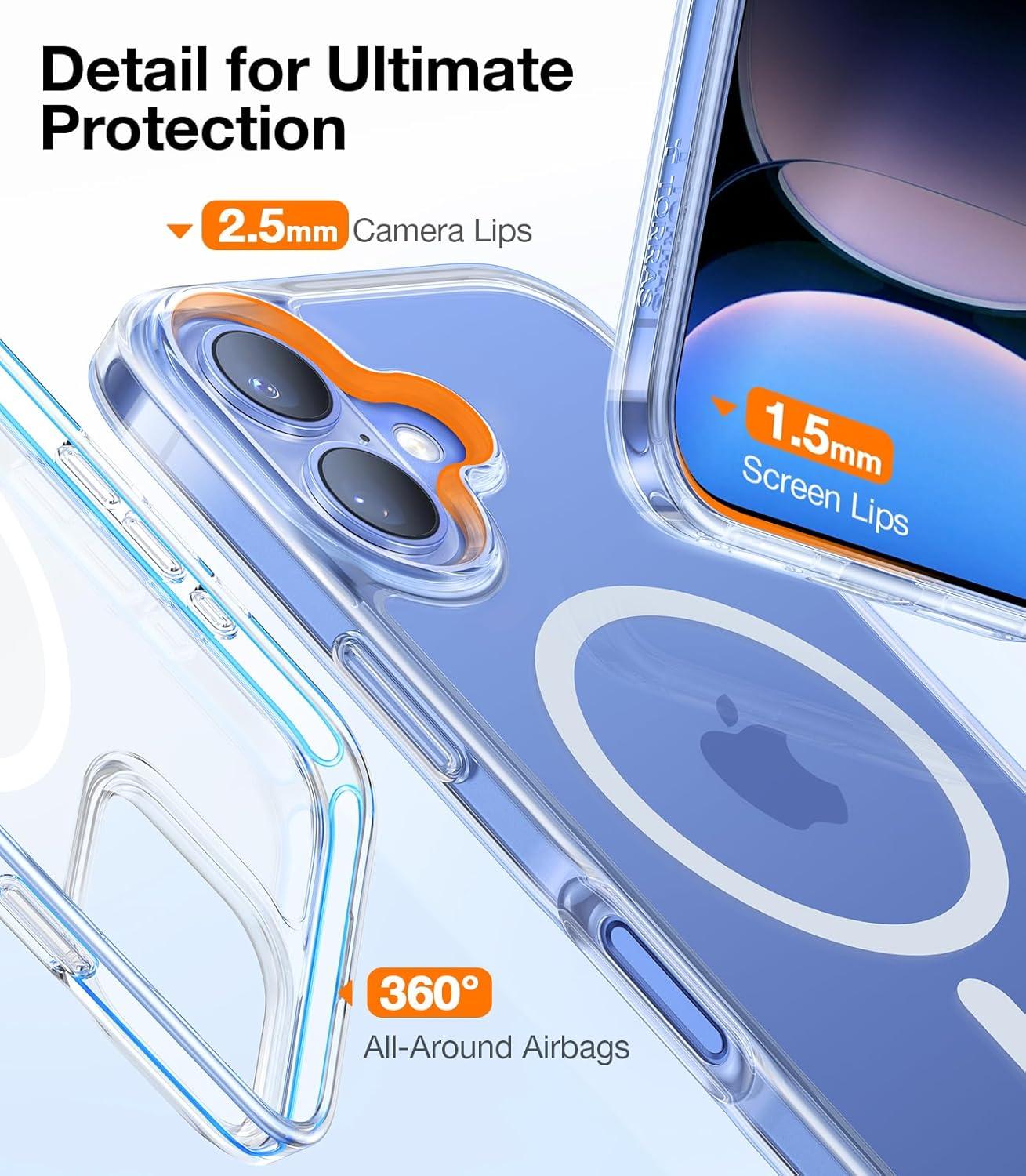 imageTORRAS for iPhone 16 Plus Case Compatible with MagSafe MilitaryGrade Drop Tested Translucent Magnetic Slim Protective Case for iPhone 16 Plus AntiFingerprint AntiScratch 63 BlackClear
