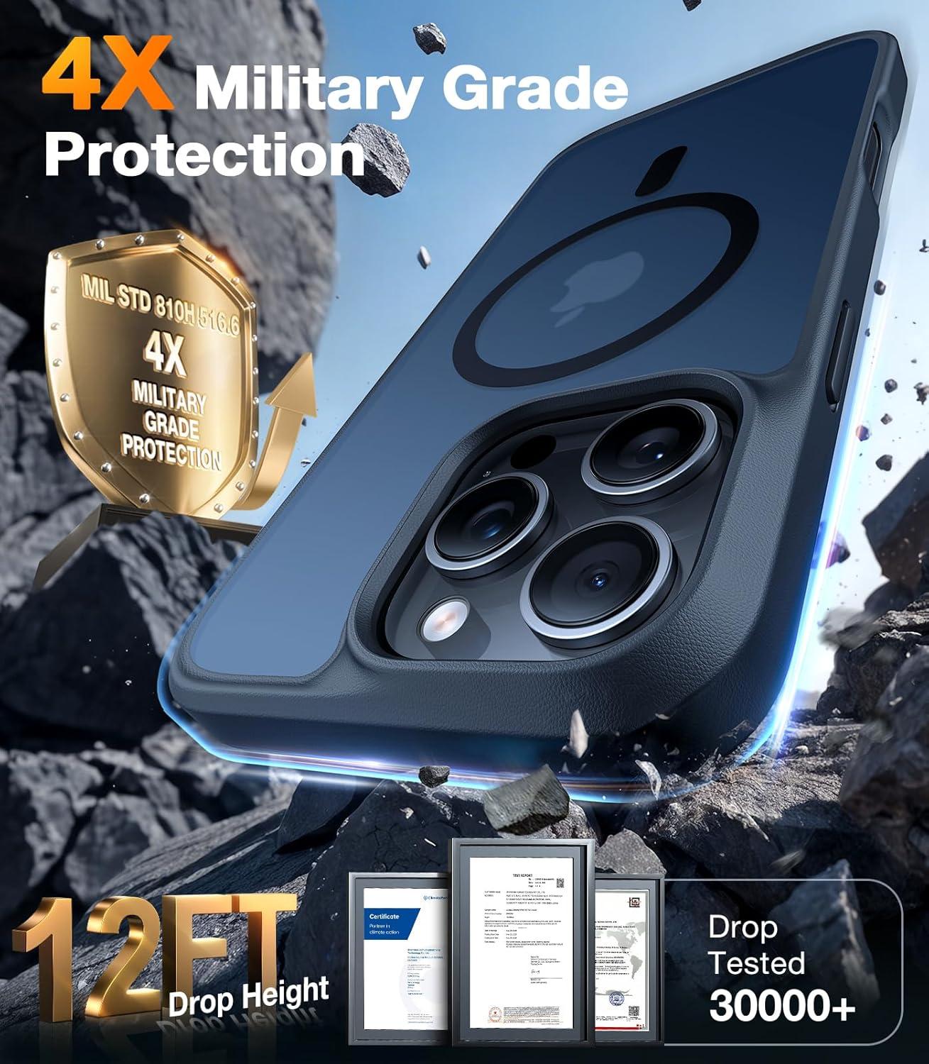 imageTORRAS for iPhone 16 Plus Case Compatible with MagSafe MilitaryGrade Drop Tested Translucent Magnetic Slim Protective Case for iPhone 16 Plus AntiFingerprint AntiScratch 63 BlackBlack