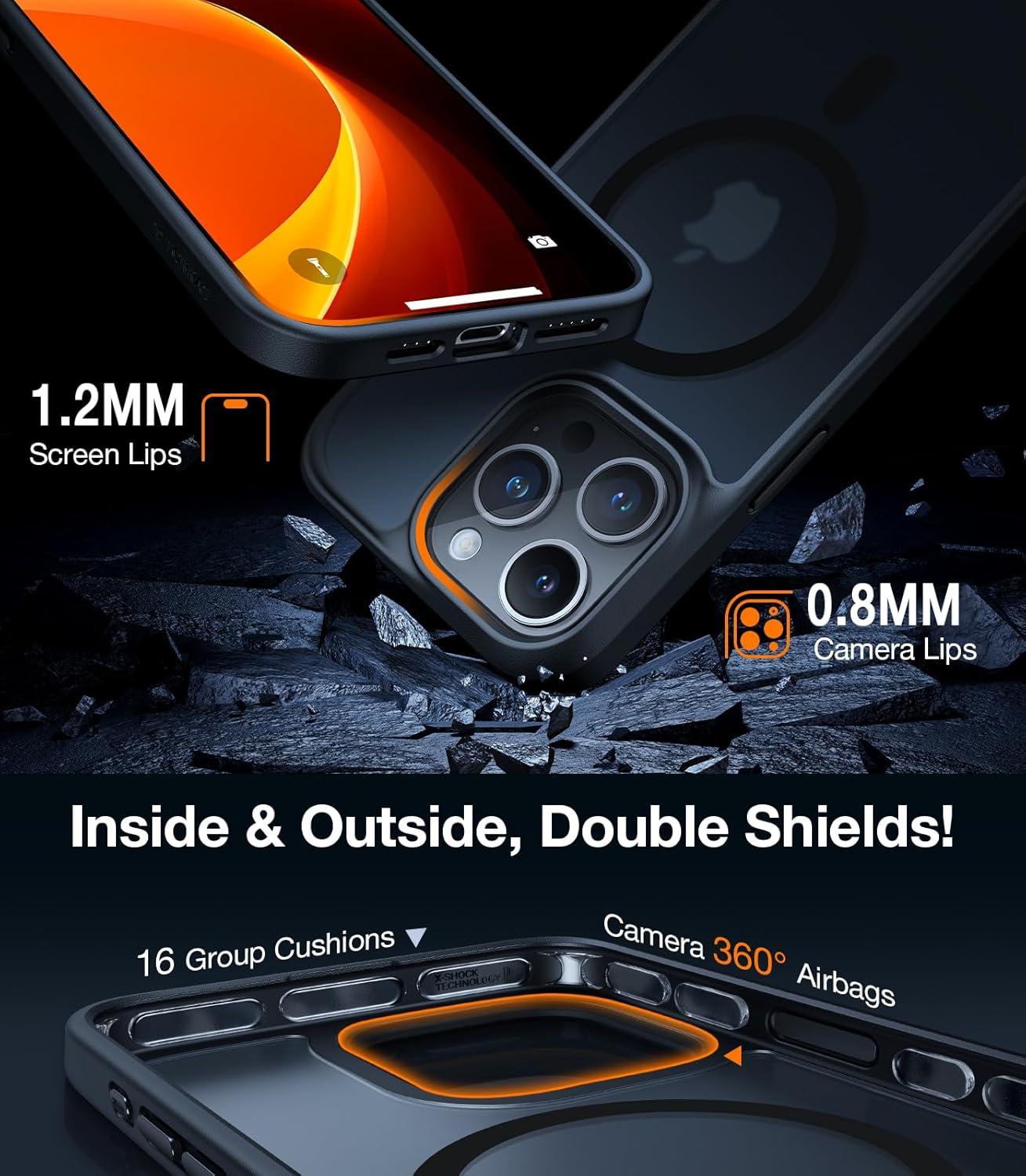 imageTORRAS for iPhone 16 Plus Case Compatible with MagSafe MilitaryGrade Drop Tested Translucent Magnetic Slim Protective Case for iPhone 16 Plus AntiFingerprint AntiScratch 63 BlackBlack