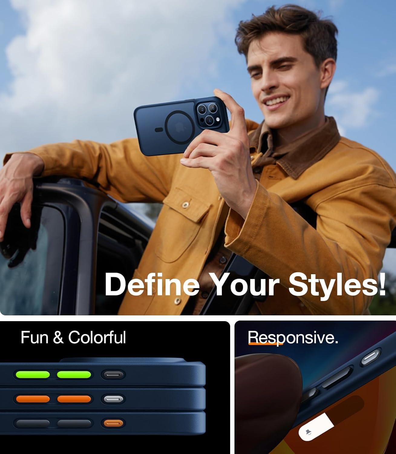 imageTORRAS for iPhone 16 Plus Case Compatible with MagSafe MilitaryGrade Drop Tested Translucent Magnetic Slim Protective Case for iPhone 16 Plus AntiFingerprint AntiScratch 63 BlackBlue