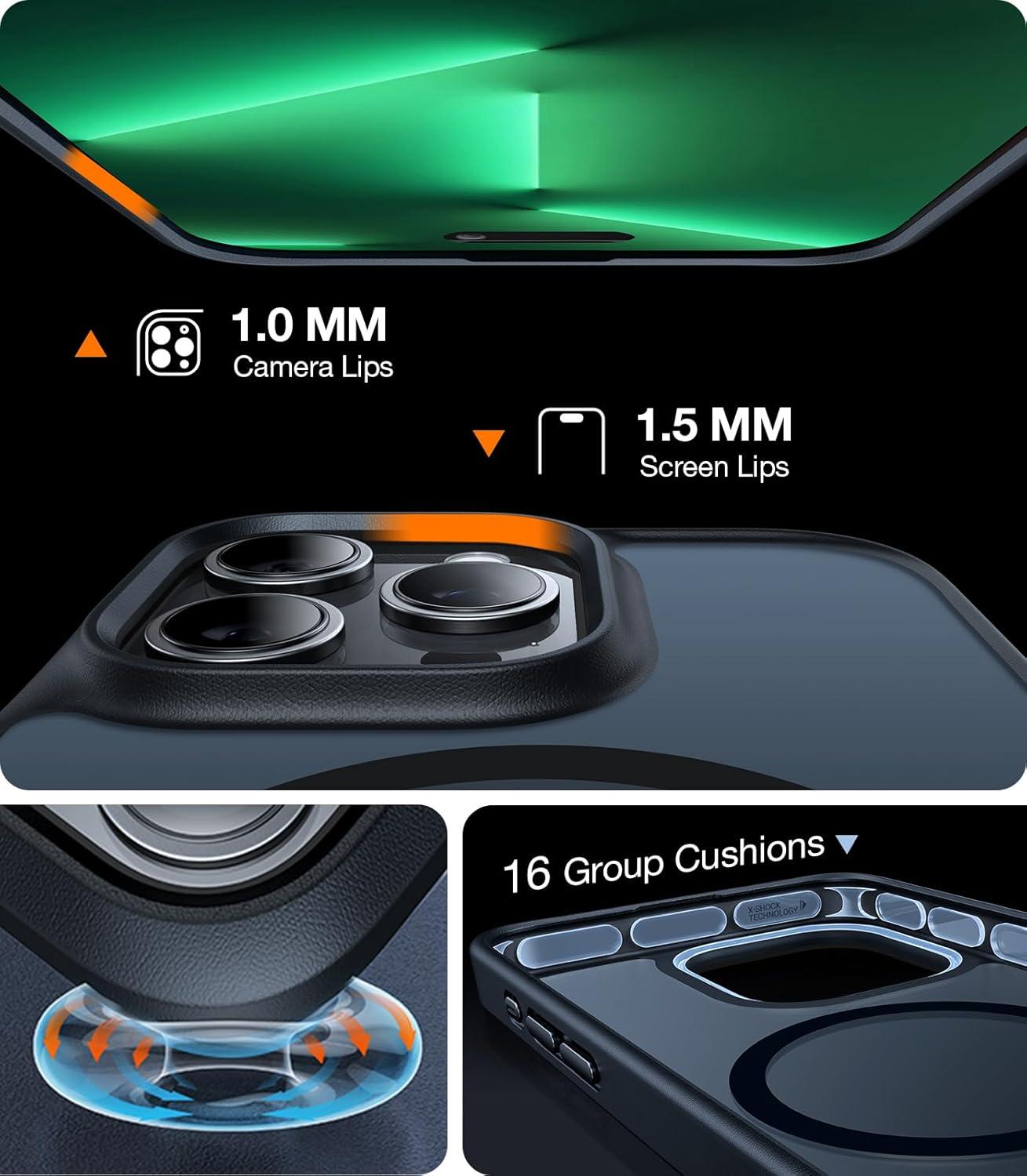 imageTORRAS for iPhone 16 Plus Case Compatible with MagSafe MilitaryGrade Drop Tested Translucent Magnetic Slim Protective Case for iPhone 16 Plus AntiFingerprint AntiScratch 63 BlackBlack