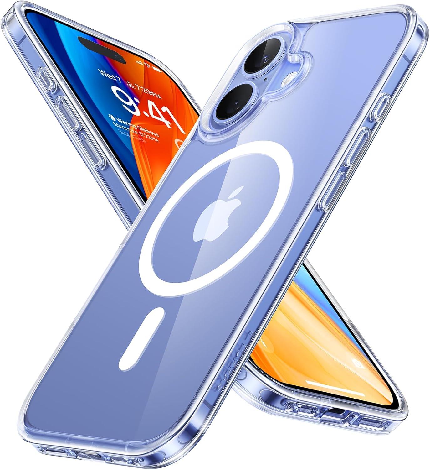 imageTORRAS for iPhone 16 Plus Case Compatible with MagSafe MilitaryGrade Drop Tested Translucent Magnetic Slim Protective Case for iPhone 16 Plus AntiFingerprint AntiScratch 63 BlackClear