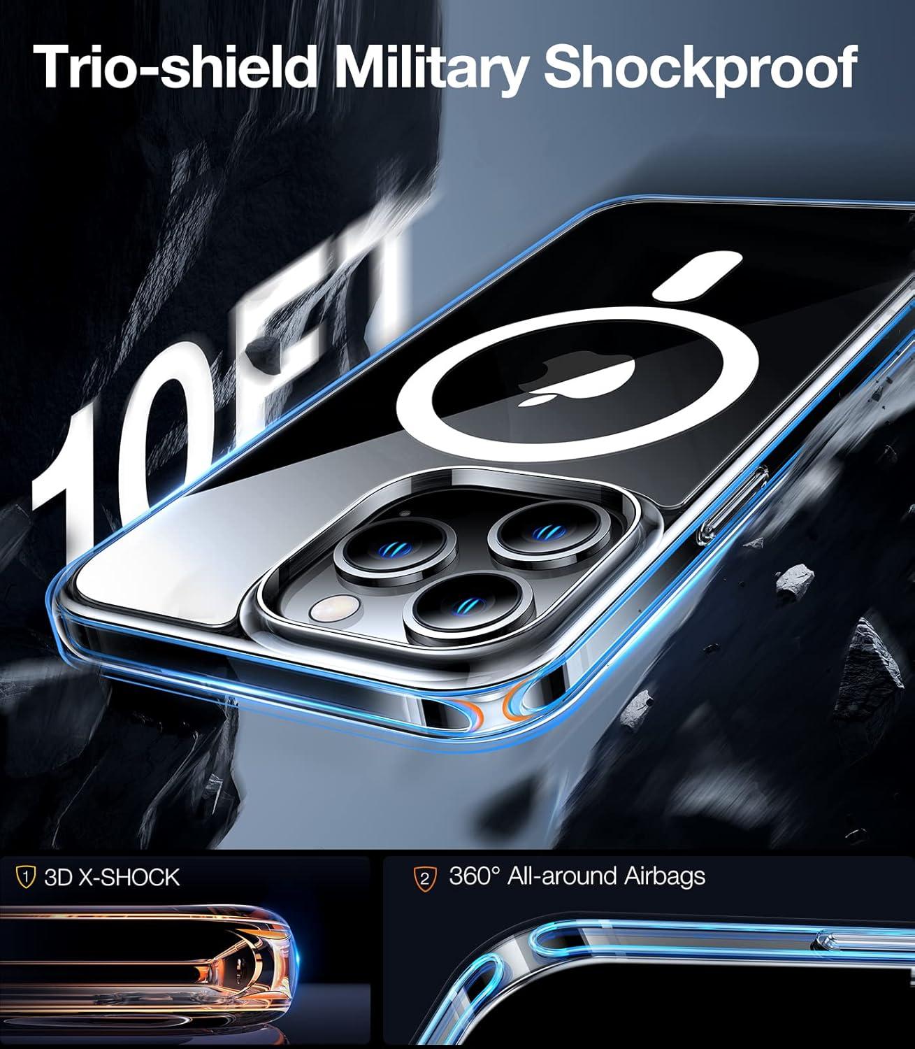 imageTORRAS for iPhone 16 Plus Case Compatible with MagSafe MilitaryGrade Drop Tested Translucent Magnetic Slim Protective Case for iPhone 16 Plus AntiFingerprint AntiScratch 63 BlackClear