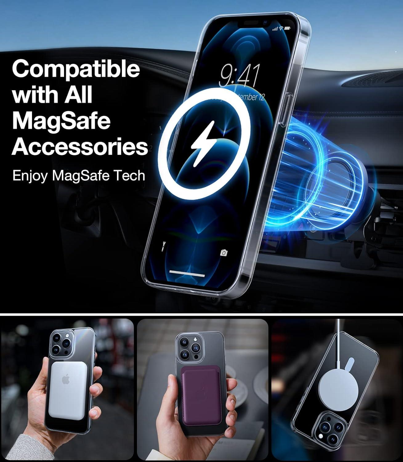 imageTORRAS for iPhone 16 Plus Case Compatible with MagSafe MilitaryGrade Drop Tested Translucent Magnetic Slim Protective Case for iPhone 16 Plus AntiFingerprint AntiScratch 63 BlackClear