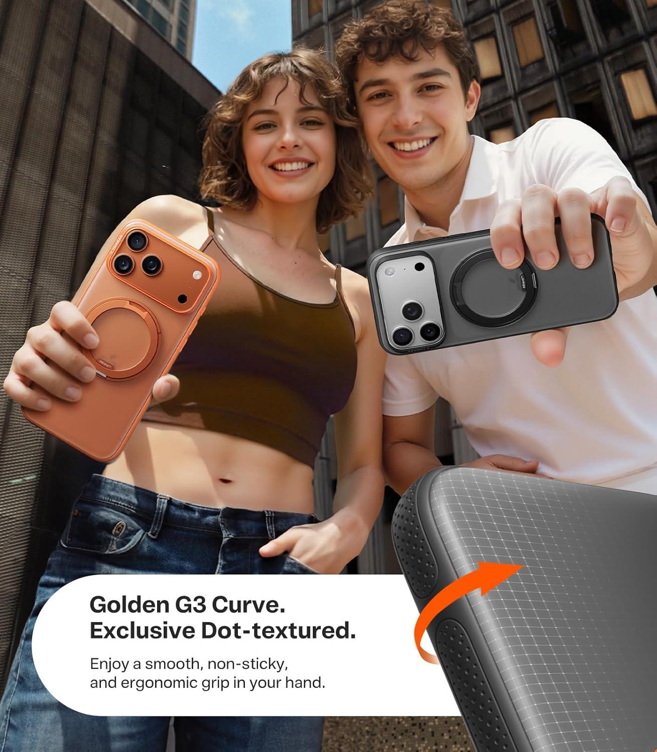 imageTORRAS for iPhone 17 Pro Max Case 360 Magnetic Stand Fit for MagSafe 4X MilitaryGrade Protection Slim Case for iPhone 17 Pro Max 69 Translucent Deep Blue Ostand O3 Fitness SeriesCObsidian Black