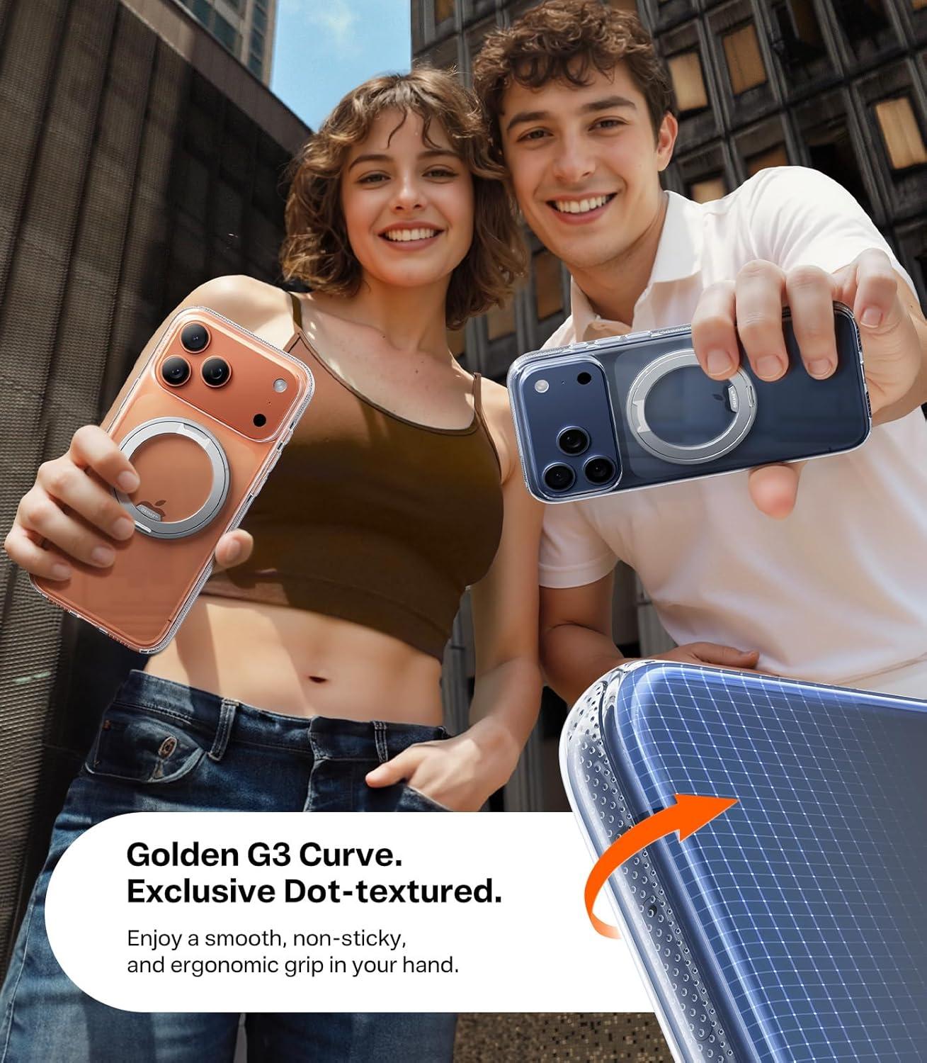 imageTORRAS for iPhone 17 Pro Max Case 360 Magnetic Stand Fit for MagSafe 4X MilitaryGrade Protection Slim Case for iPhone 17 Pro Max 69 Translucent Deep Blue Ostand O3 Fitness SeriesBCrystal Clear