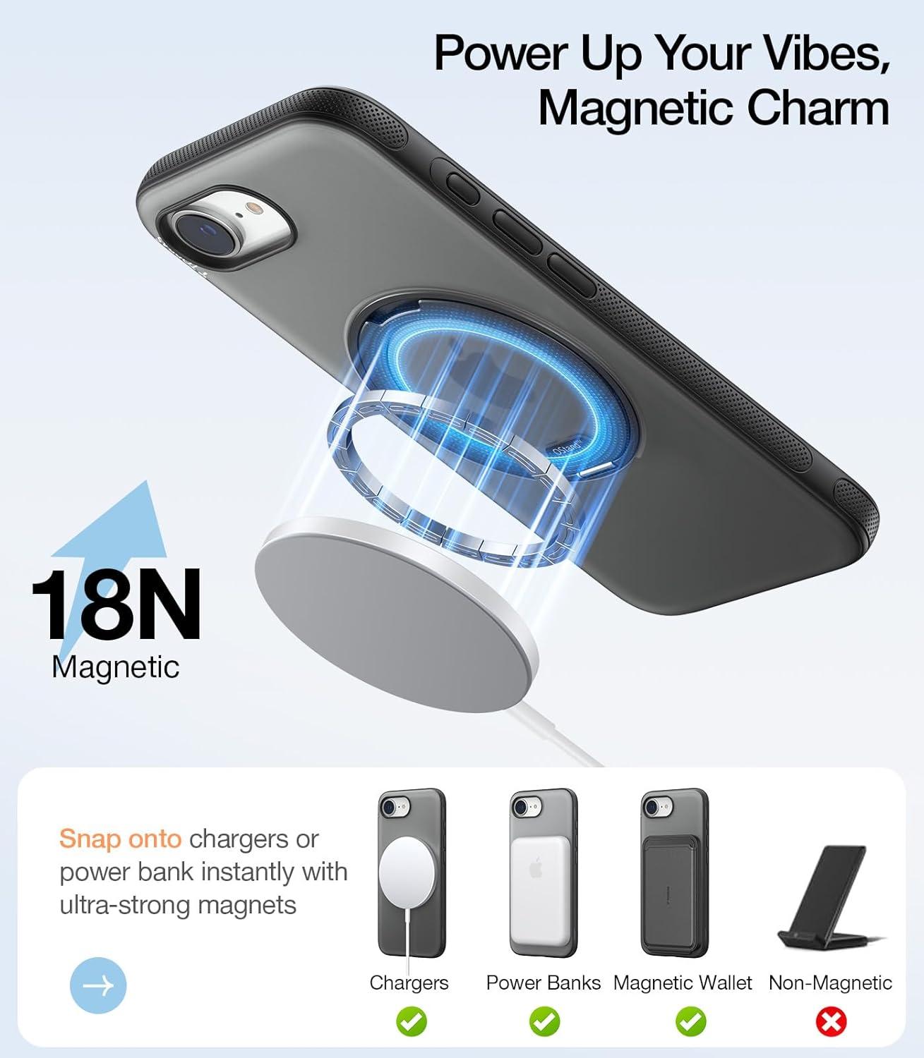 imageTORRAS for iPhone 17 Pro Max Case 360 Magnetic Stand Fit for MagSafe 4X MilitaryGrade Protection Slim Case for iPhone 17 Pro Max 69 Translucent Deep Blue Ostand O3 Fitness SeriesCObsidian Black