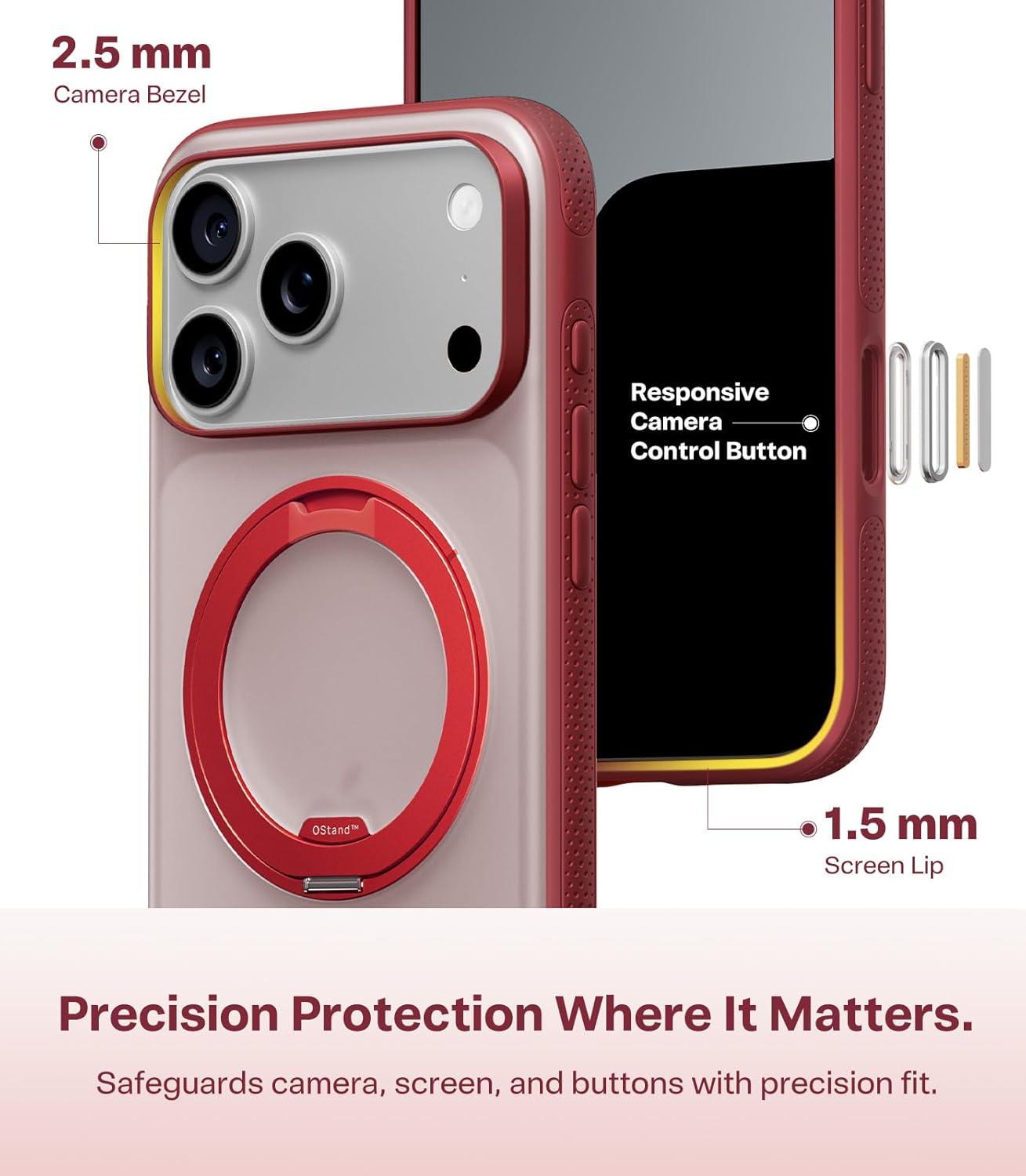 imageTORRAS for iPhone 17 Pro Max Case 360 Magnetic Stand Fit for MagSafe 4X MilitaryGrade Protection Slim Case for iPhone 17 Pro Max 69 Translucent Deep Blue Ostand O3 Fitness SeriesDBurgundy Red
