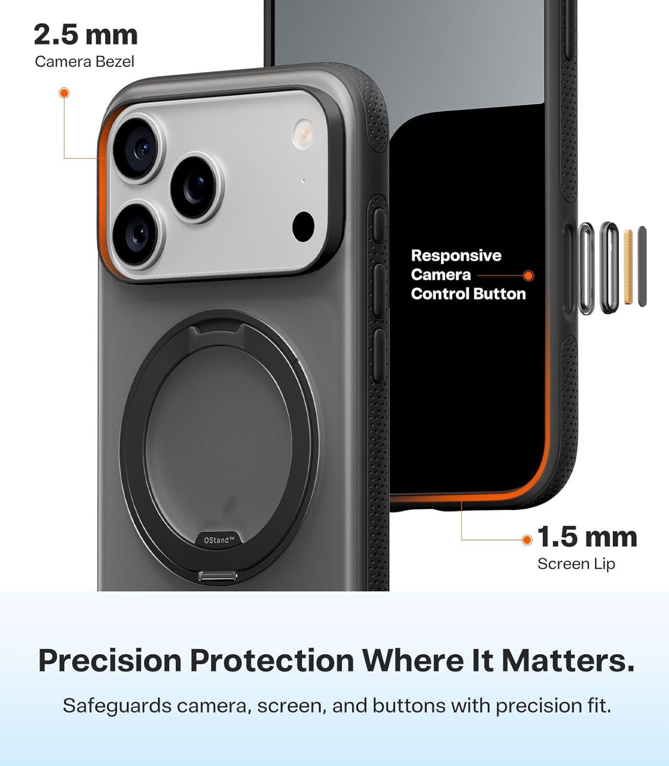 imageTORRAS for iPhone 17 Pro Max Case 360 Magnetic Stand Fit for MagSafe 4X MilitaryGrade Protection Slim Case for iPhone 17 Pro Max 69 Translucent Deep Blue Ostand O3 Fitness SeriesCObsidian Black