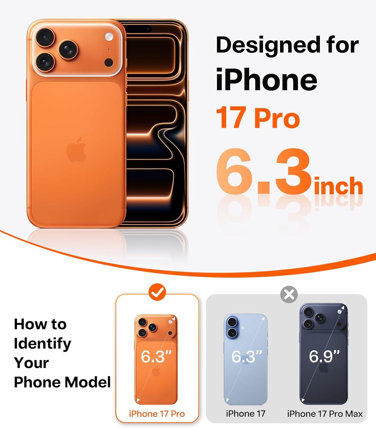 imageTORRAS for iPhone 17 Pro Max Case 360 Magnetic Stand Fit for MagSafe 4X MilitaryGrade Protection Slim Case for iPhone 17 Pro Max 69 Translucent Deep Blue Ostand O3 Fitness SeriesGClear Orange