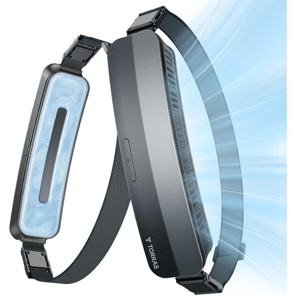 imageTORRAS 2024 COOLiFY ZONE Wearable Waist Fan with Max 15H Working Time Strong Wind Power for Full Body Cooling fan Rechargeable Belt Fan Durable and Suitable for Outdoor Work and Sports
