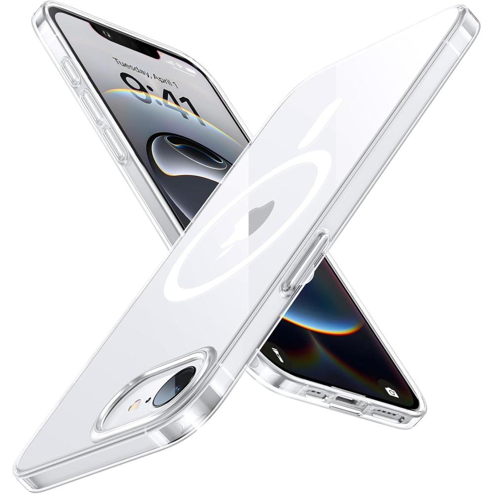 imageTORRAS Magnetic Slim Fit for iPhone 17 Case UltraThin Compatible with MagSafe Stronger Magnetic Thinner Lightweight Matte AntiScratch Hard PC Cover Phone Case for iPhone 17 BlackClear