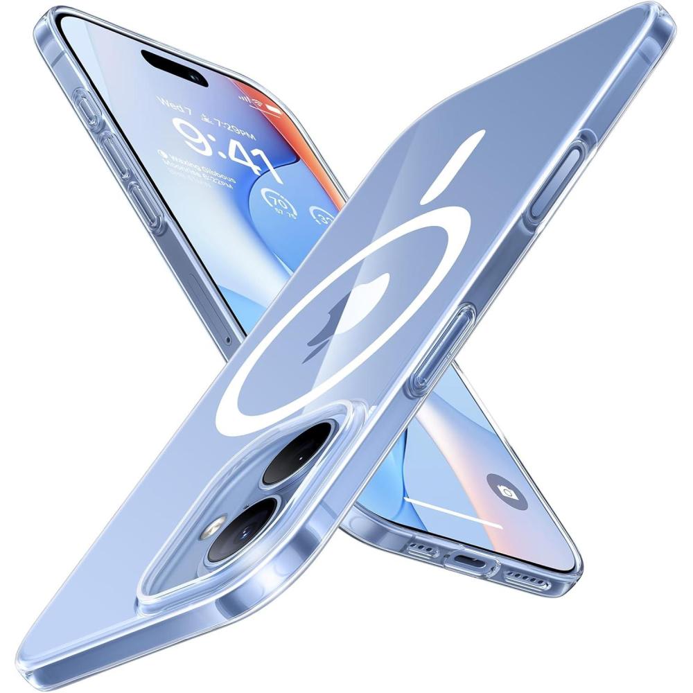 imageTORRAS Magnetic Slim Fit for iPhone 17 Case UltraThin Compatible with MagSafe Stronger Magnetic Thinner Lightweight Matte AntiScratch Hard PC Cover Phone Case for iPhone 17 Black17Clear