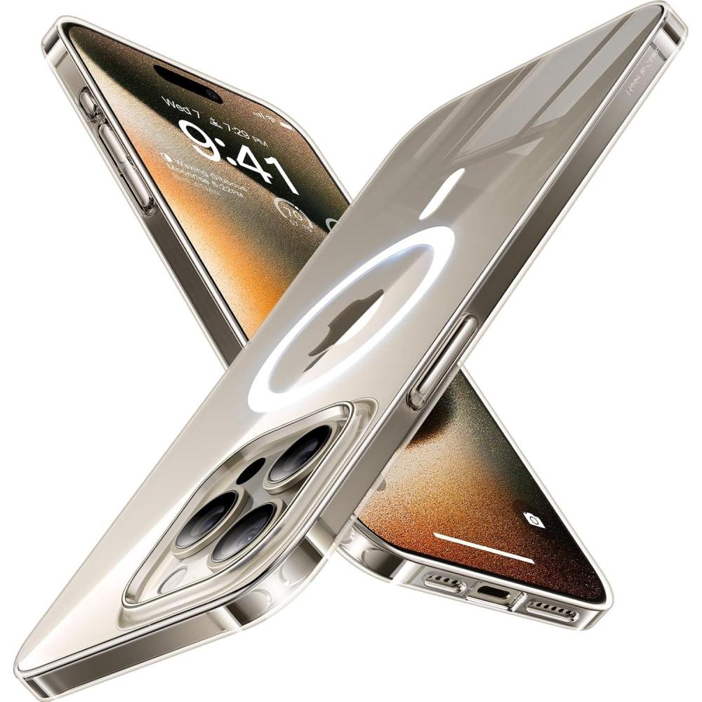 imageTORRAS Magnetic SlimFit for iPhone 15 Pro Max Case UltraThin 15 ProMax Phone Case Compatible with MagSafe Lightweight AntiScratch Matte Hard iPhone 15 ProMax Case 67 inch OriginFit BlackClear