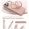 TORRAS Q3 Silicone for iPhone 17 Pro Max Case Stand, Fit for MagSafe, Liquid Silicone Soft Cozy Grip, 360 Spin Magnetic Stand, Camera Control, Protective Case for iPhone 17 Pro Max, Ivory Gold(Bliss Pink)
