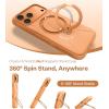 TORRAS Q3 Silicone for iPhone 17 Pro Max Case Stand, Fit for MagSafe, Liquid Silicone Soft Cozy Grip, 360 Spin Magnetic Stand, Camera Control, Protective Case for iPhone 17 Pro Max, Ivory Gold(Pastel Orange)