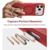 TORRAS Q3 Silicone for iPhone 17 Pro Max Case Stand, Fit for MagSafe, Liquid Silicone Soft Cozy Grip, 360 Spin Magnetic Stand, Camera Control, Protective Case for iPhone 17 Pro Max, Ivory Gold(Red)