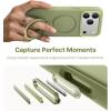 TORRAS Q3 Silicone for iPhone 17 Pro Max Case Stand, Fit for MagSafe, Liquid Silicone Soft Cozy Grip, 360 Spin Magnetic Stand, Camera Control, Protective Case for iPhone 17 Pro Max, Ivory Gold(Green)