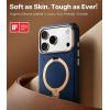 TORRAS Q3 VegSkin for iPhone 17 Pro Max Case Leather, 360 Spin Magnetic Stand, Fit for MagSafe, Camera Control, Shockproof Premium Organic Silicone Leather Case for iPhone 17 Pro Max, Saddle Brown(Deep Blue)