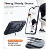 TORRAS Strong Magnetic & Seamless Stand for iPhone 16 Pro Case, [18N Mighty Magnetic] [12FT Mil-Grade Drop Tested] [Fit for MagSafe] Kickstand Protective Slim Phone Case for iPhone 16 Pro 6.3″, Black(Black-17 Pro)