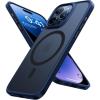 TORRAS Magnetic Shockproof for iPhone 16 Pro Max Case, [Fit for MagSafe] [Military-Grade Drop Tested] Translucent Slim Protective for iPhone 16 Pro Max Case Anti-Fingerprint Anti-Scratch, Black(Blue)