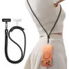 TORRAS Phone Lanyard Crossbody with 2 Phone Tabs, Adjustable Anti Theft Phone Strap for All Phones, Premium Metal Buckles, Skin-Friendly, Universal Cell Phone Neck lanyard for Travel Essentials, Black(1-black)