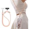 TORRAS Phone Lanyard Crossbody with 2 Phone Tabs, Adjustable Anti Theft Phone Strap for All Phones, Premium Metal Buckles, Skin-Friendly, Universal Cell Phone Neck lanyard for Travel Essentials, Black(7-pink)