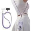 TORRAS Phone Lanyard Crossbody with 2 Phone Tabs, Adjustable Anti Theft Phone Strap for All Phones, Premium Metal Buckles, Skin-Friendly, Universal Cell Phone Neck lanyard for Travel Essentials, Black(5-purple)