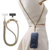 TORRAS Phone Lanyard Crossbody with 2 Phone Tabs, Adjustable Anti Theft Phone Strap for All Phones, Premium Metal Buckles, Skin-Friendly, Universal Cell Phone Neck lanyard for Travel Essentials, Black(2-khaki)