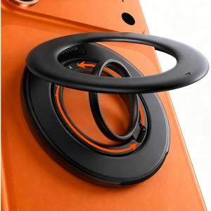 TORRAS 2025 Flagship Magnetic Phone Grip Ring Holder Kickstand [2-Sided Magnetic] [360 Rotation] Fit for MagSafe Accessories for iPhone 17 16 15 14 13 12 11 Samsung, Google, Black(Black)