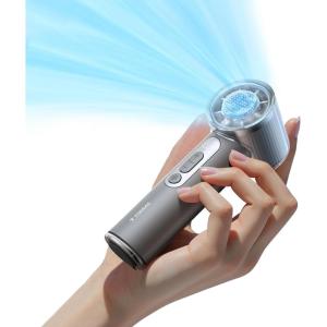 TORRAS COOLiFY iva Handheld Fan with Ice Cooler, 0-100 Adjustable Speed, Super Mini Powerful Portable Fan 5000mAh Rechargeable, Hand Fans for Travel Essentials, Outdoor, Gifts for Dad Women, Charcoal(Charcoal)