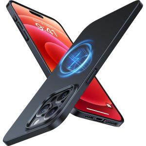 TORRAS Magnetic Slim-Fit for iPhone 15 Pro Max Case, Ultra-Thin 15 ProMax Phone Case Compatible with MagSafe, Lightweight Anti-Scratch Matte Hard iPhone 15 ProMax Case 6.7 inch OriginFit, Black(Black)