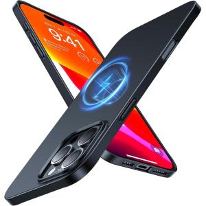 TORRAS Magnetic Slim-Fit for iPhone 16 Pro Max Case 6.9 inch, Ultra-Thin 16 ProMax Phone Case Compatible with MagSafe, Light Anti-Scratch Matte Hard PC Bayer OriginFit, Black(1-Black Titanium)