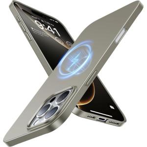 TORRAS Magnetic Slim-Fit for iPhone 16 Pro Max Case 6.9 inch, Ultra-Thin 16 ProMax Phone Case Compatible with MagSafe, Light Anti-Scratch Matte Hard PC Bayer OriginFit, Black(3-Natural Titanium)