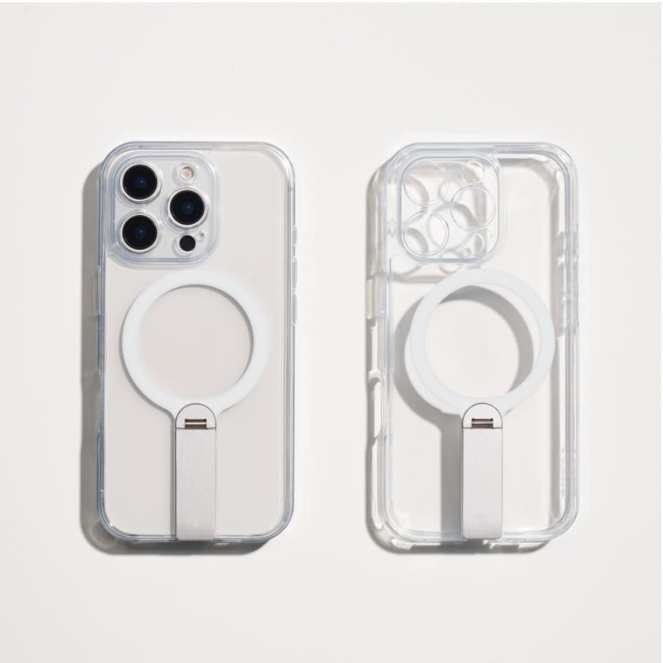 imageTORRAS 360 Stand Magnetic Case for iPhone 16 Case Full Camera ProtectionFit for MagSafe16FT MilGrade Drop Protection Slim Case for 16 iPhone Phone Case with Kickstand 61 Diamond ClearClear