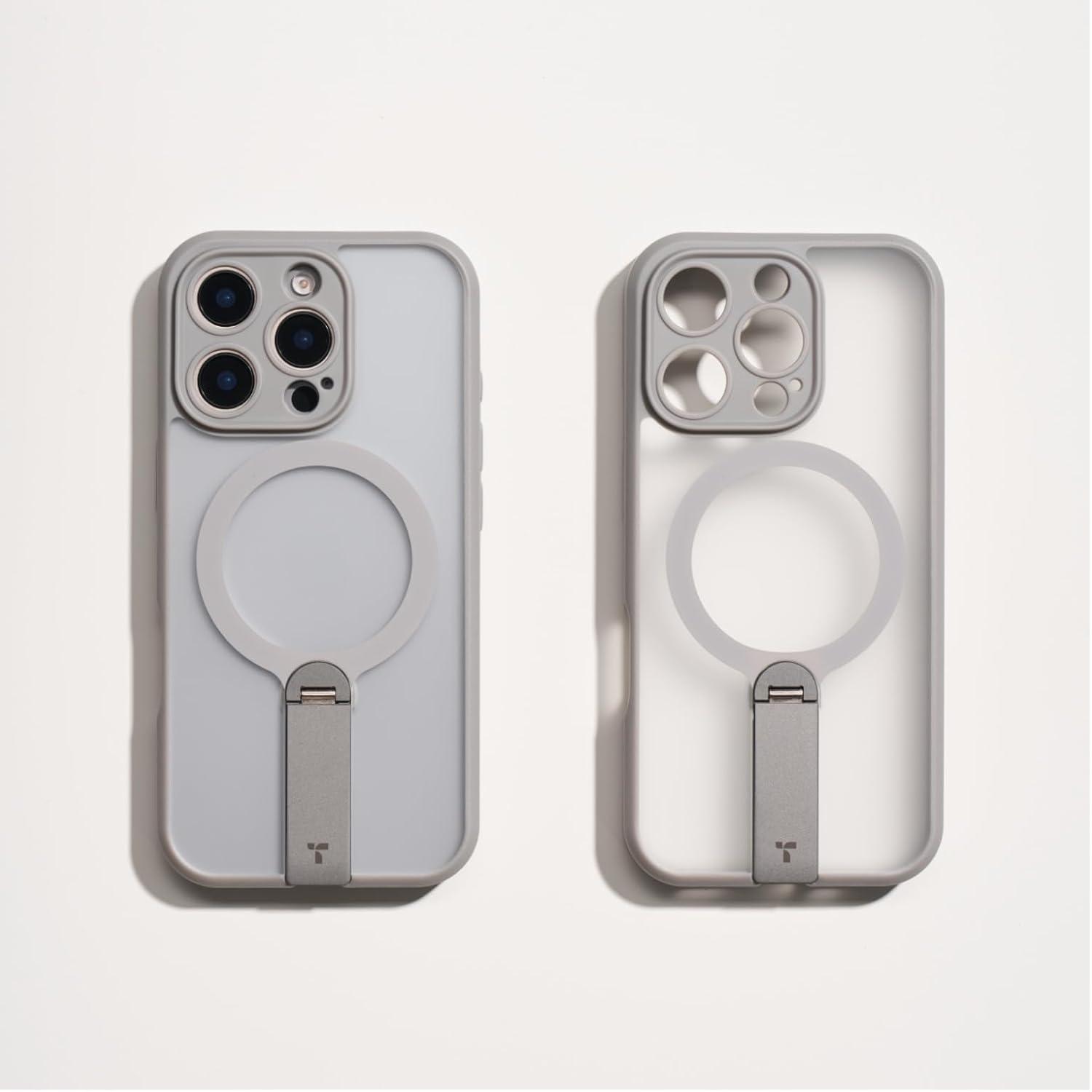 imageTORRAS 360 Stand Magnetic Case for iPhone 16 Case Full Camera ProtectionFit for MagSafe16FT MilGrade Drop Protection Slim Case for 16 iPhone Phone Case with Kickstand 61 Diamond ClearNatural Titanium