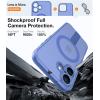 TORRAS 360° Stand Magnetic Case for iPhone 16 Case, [Full Camera Protection][Fit for MagSafe][16FT Mil-Grade Drop Protection] Slim Case for 16 iPhone Phone Case with Kickstand (6.1″), Diamond Clear.(Translucent Blue)